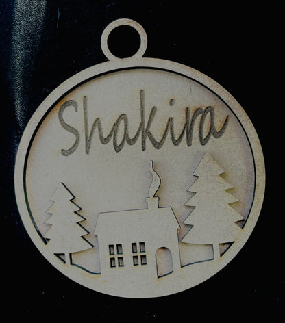 Custom name engraved Christmas bauble