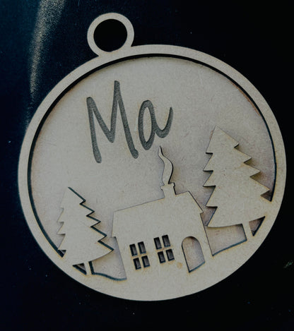 Custom name engraved Christmas bauble