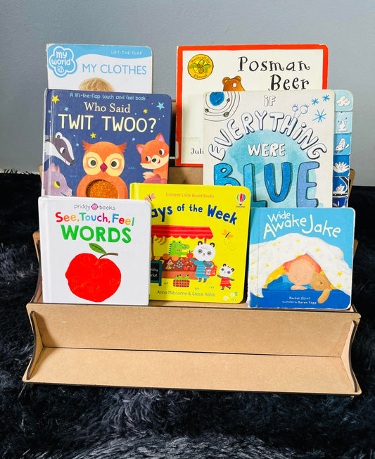 Mini Montessori style toddler bookshelf